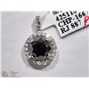 Image 2 : #28: 14KT W.GOLD BLACK & WHITE DIAMOND PENDANT