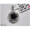 Image 3 : #28: 14KT W.GOLD BLACK & WHITE DIAMOND PENDANT