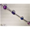 Image 2 : #31: 14KT WHITE GOLD SAPPHIRE BRACELET