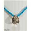 Image 2 : #32: ST SILVER TURQUOISE & SMOKEY QUARTZ NECKLACE