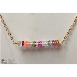 #34: 10KT YELLOW GOLD SAPPHIRE NECKLACE