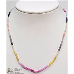 #39: 14KT YELLOW GOLD SAPPHIRE BEAD NECKLACE