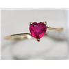 Image 1 : #49: 10KT YELLOW GOLD RUBY HEART SHAPE RING