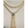 Image 1 : #40: STERLING SILVER FRESHWATER PEARL&CZ NECKLACE