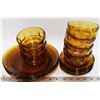 Image 1 : 20 VINTAGE AMBER DISHES INCL PLATES, STAMPED