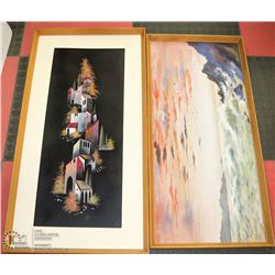 PAIR OF WOOD FRAMED ESTATE PICTURES