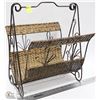 Image 1 : WICKER AND METAL MAGAZINE RACK