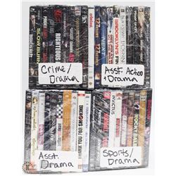 BUNDLE OF 39 ASSORTED DRAMA,SPORTS AND MORE DVD'S