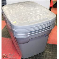 SET OF 4 GREY STERILITE STORAGE BINS - 68 L
