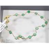 Image 1 : 14KT YELLOW GOLD EMERALD GEMSTONE BRACELET W/ COA