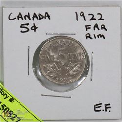 CANADIAN 1922 FIVE CENT COIN