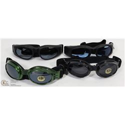 BOX WITH 4 PAIRS OF MOTORCYCLE GOGGLES ON CHOICE