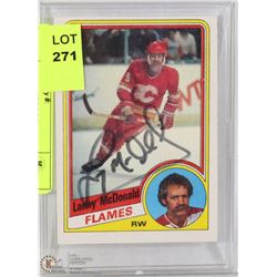 1984-85 LANNY MCDONALD SIGNED HOCKEY CARD