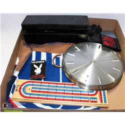 LARGE FLAT W/OILER'S THROW, STAINLESS