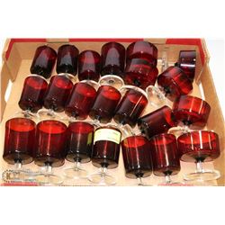 ESTATE FLAT OF CRANBERRY GLASSES