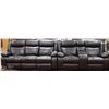 Image 1 : NEW BLACK LEATHERETTE RECLINING CONSOLE LOVE SEAT