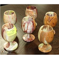 6 SOLID ONYX WINE GLASSES/GOBLETS
