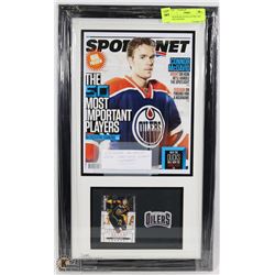 CONNOR MCDAVID 2014 PRE NHL CARD FRAMED