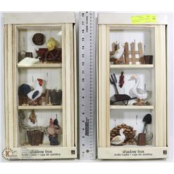 SET OF 2 NEW COUNTRY THEMED SHADOWBOXES