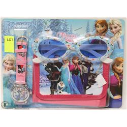 NEW DISNEY FROZEN WATCH, WALLET AND GLASSES SET