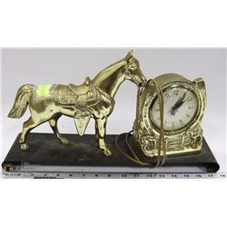BRONZE TONE HORSE CLOCK