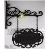 Image 1 : CAST IRON 2 SIDED BLACK WELCOME SIGN