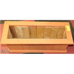 STAINED WOOD PLANTER BOX