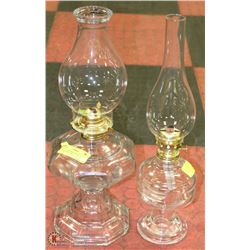 SET OF 2 VINTAGE ESTATE HURRICANE LAMPS -