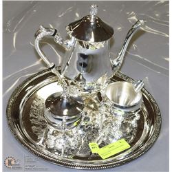 ESTATE 5-PIECE SILVER PLATED COFFEE/TEA