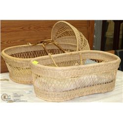 PAIR OF WICKER BASSINETS