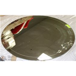 VINTAGE ESTATE ETCHED GLASS ROUND MIRROR