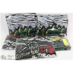 GROUP OF 5 NEW PILSNER DOUBLE SIDED FLAGS