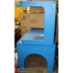 PAIR OF BLUE HEAVY DUTY TABLES