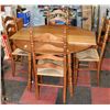 Image 1 : MAPLE DROP LEAF TABLE W/ 4 CHAIRS & 2 LEAFS
