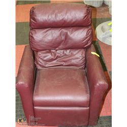 RED LEATHERETTE CHILDRENS CHAIR