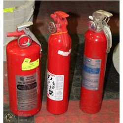 LOT OF 3 CHARGED FIRE EXTINGUISHERS