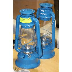 2 COAL OIL LAMPS  NEW 13"