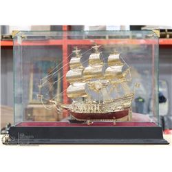 SHIP IN GLASS DISPLAY CASE