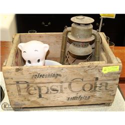 1966 PEPSI CRATE WITH CONTENTS