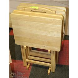 4 TV TABLES WITH STAND