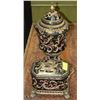 Image 1 : DECORATIVE GOLD TONE URN WITH LID AND TRINKET BOX