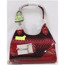 RED SNAKESKIN STYLE WITH STIRUP BUCKLE DOUBLE