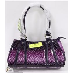 PURPLE SNAKESKIN STYLE HANDBAG