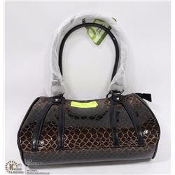 BROWN SNAKESKIN STYLE HANDBAG