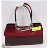 Image 1 : RED SNAKESKIN STYLE CLUTCH WITH SHOULDER STRAP
