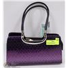 Image 1 : PURPLE SNAKESKIN STYLE CLUTCH WITH SHOULDER STRAP