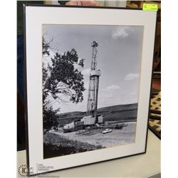 VINTAGE FRAMED OIL RIG PICTURE
