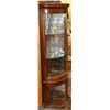 Image 1 : WOOD AND GLASS CORNER CURIO CABINET
