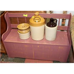 CHILDS WOOD BENCH WITH STORAGE