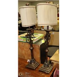 PAIR OF METAL TABLE LAMPS